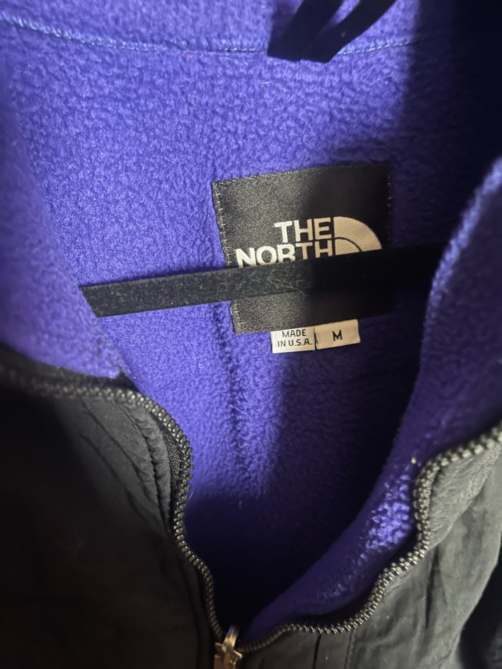 Vintage 90’s North Face Denali Blk & Purple Fleece Men’s Med Jacket - Picture 2 of 5